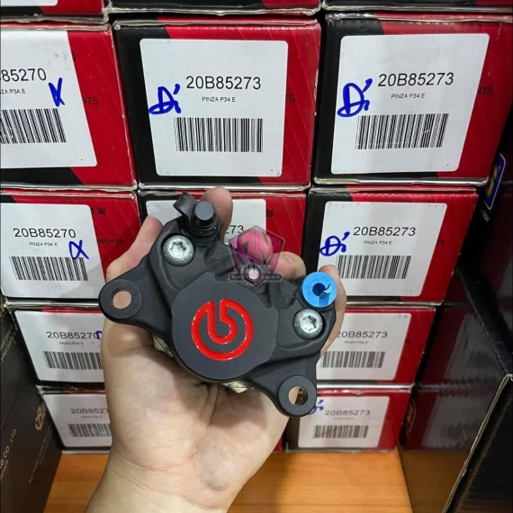 HEO DẦU BREMBO 2PIS ĐEN LOGO ĐỎ